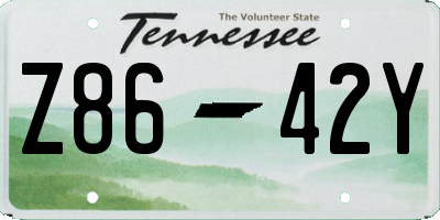 TN license plate Z8642Y