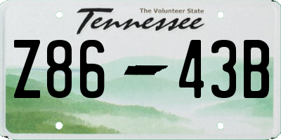 TN license plate Z8643B