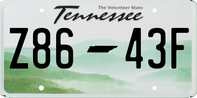 TN license plate Z8643F
