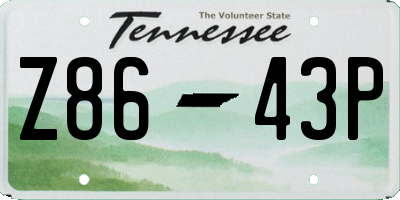 TN license plate Z8643P
