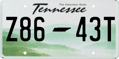 TN license plate Z8643T