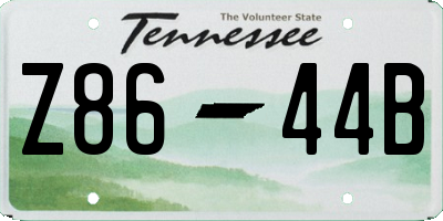 TN license plate Z8644B