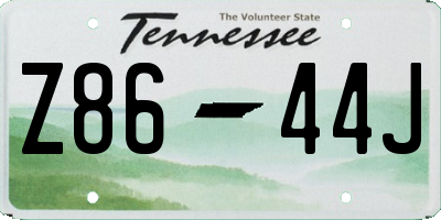 TN license plate Z8644J