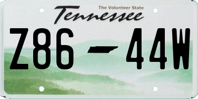 TN license plate Z8644W