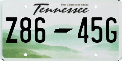 TN license plate Z8645G
