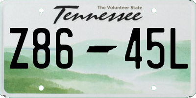TN license plate Z8645L