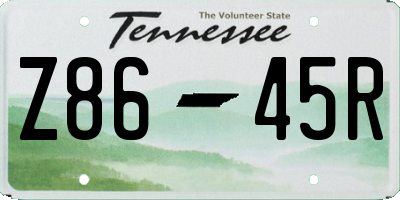 TN license plate Z8645R
