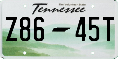 TN license plate Z8645T