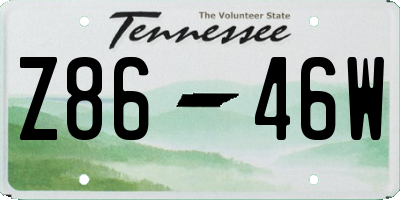TN license plate Z8646W