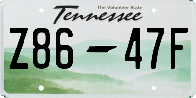 TN license plate Z8647F