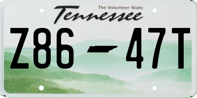 TN license plate Z8647T