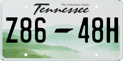 TN license plate Z8648H