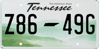 TN license plate Z8649G