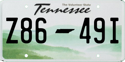 TN license plate Z8649I