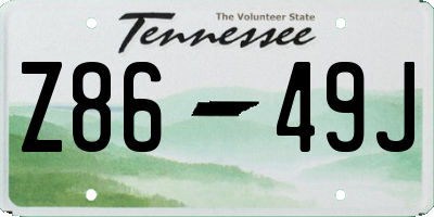 TN license plate Z8649J