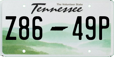 TN license plate Z8649P