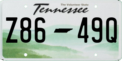 TN license plate Z8649Q