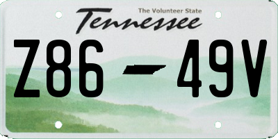 TN license plate Z8649V