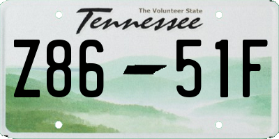 TN license plate Z8651F