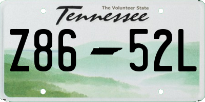 TN license plate Z8652L