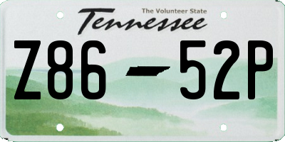 TN license plate Z8652P