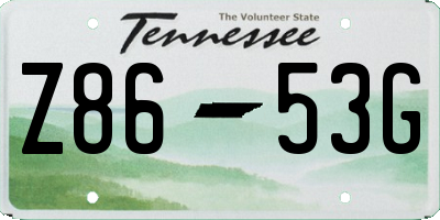TN license plate Z8653G