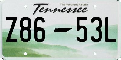 TN license plate Z8653L