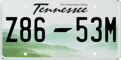 TN license plate Z8653M