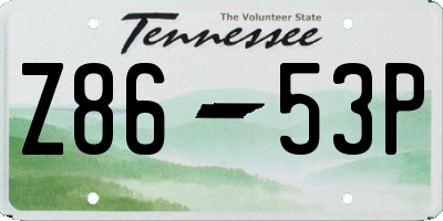 TN license plate Z8653P