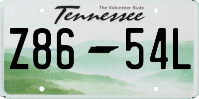 TN license plate Z8654L