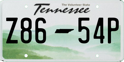 TN license plate Z8654P