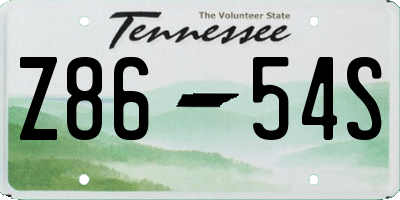 TN license plate Z8654S