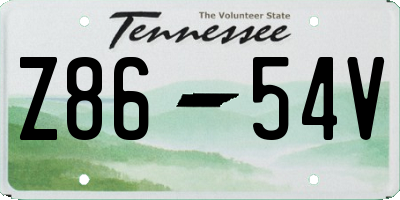 TN license plate Z8654V