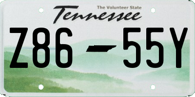 TN license plate Z8655Y