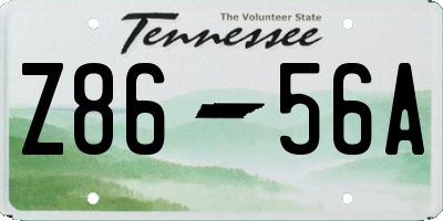 TN license plate Z8656A