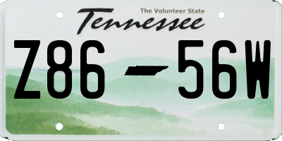 TN license plate Z8656W