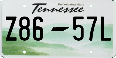 TN license plate Z8657L