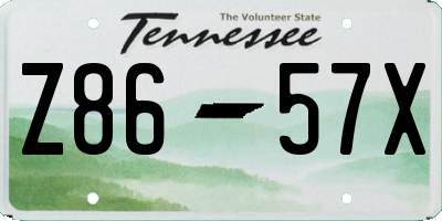 TN license plate Z8657X