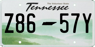 TN license plate Z8657Y