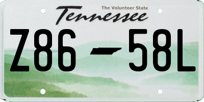 TN license plate Z8658L
