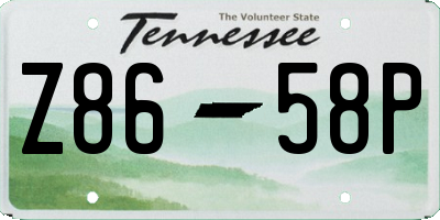 TN license plate Z8658P