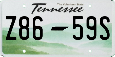TN license plate Z8659S