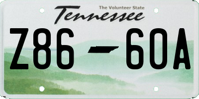 TN license plate Z8660A