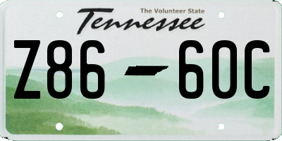 TN license plate Z8660C