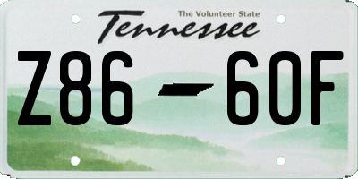 TN license plate Z8660F