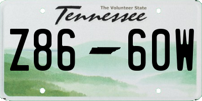 TN license plate Z8660W