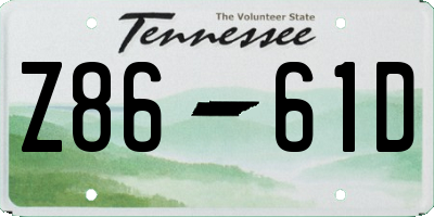 TN license plate Z8661D