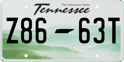 TN license plate Z8663T