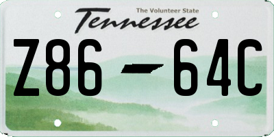 TN license plate Z8664C