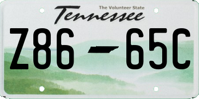 TN license plate Z8665C